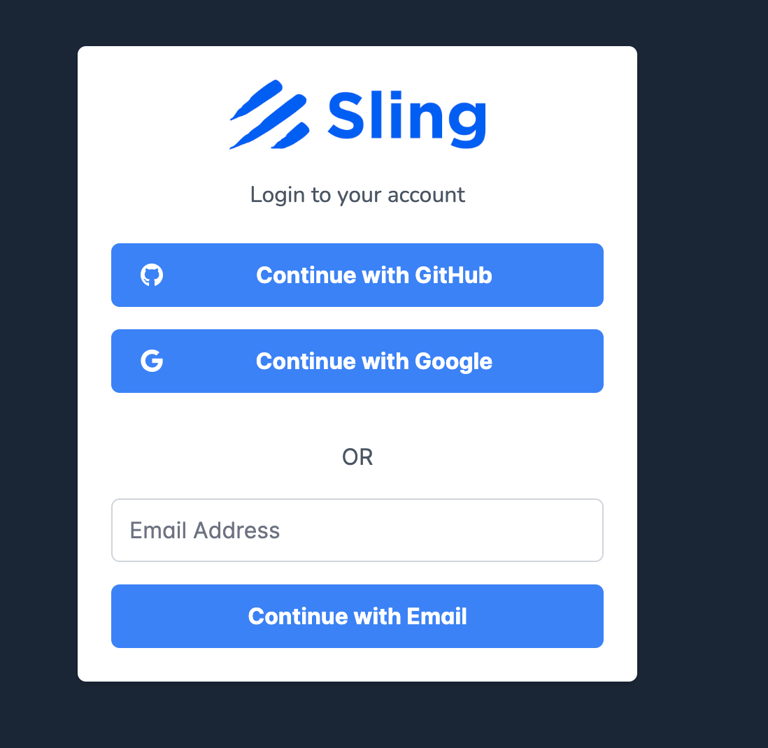 Sling Platform Sign Up